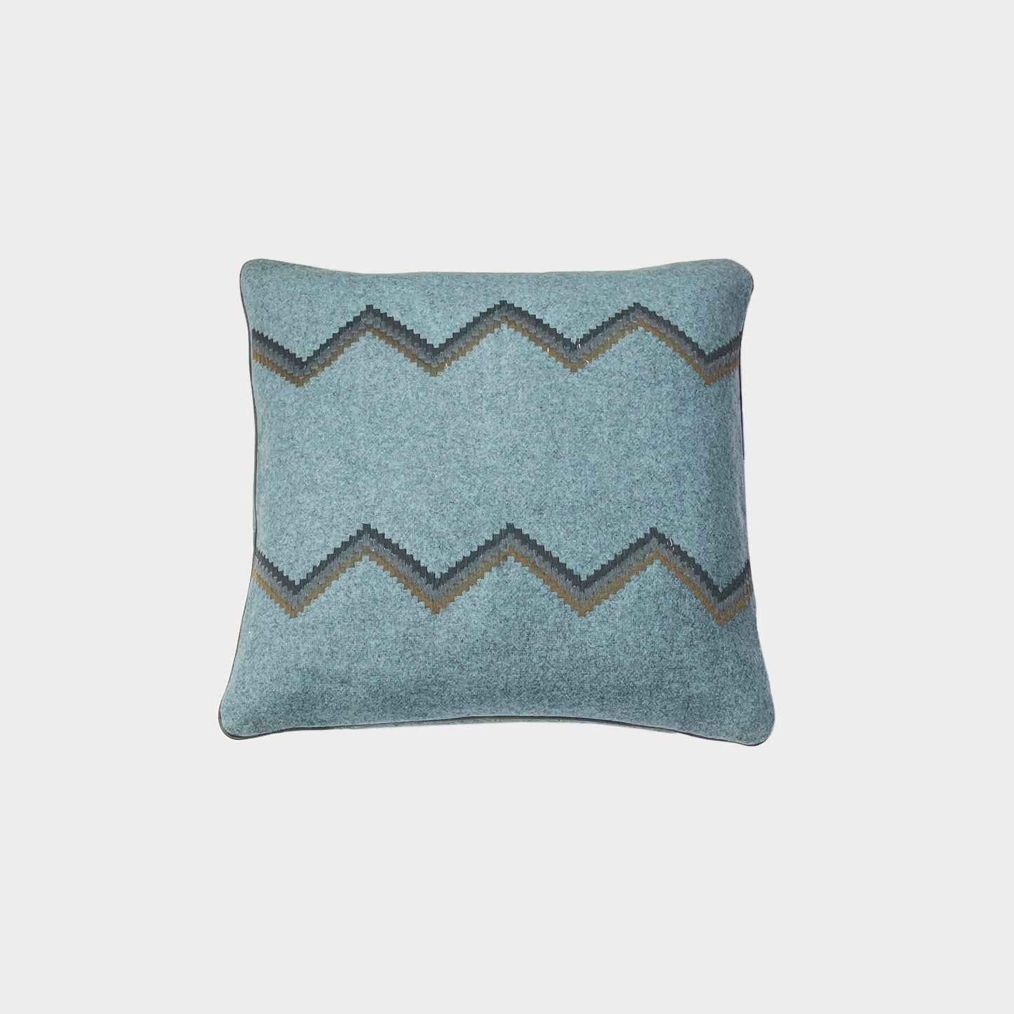 Cuscino Lana Melange ricamo Chevron - Pronta Consegna