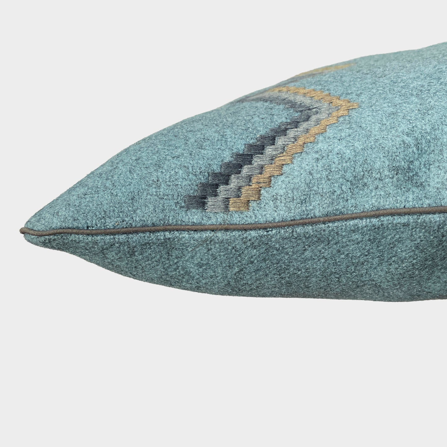 Cuscino Lana Melange ricamo Chevron - Pronta Consegna