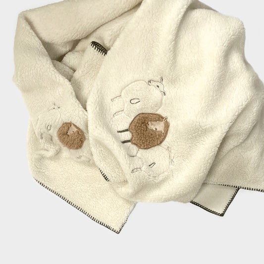 Coperta Pecora ricamo 3 pecorelle