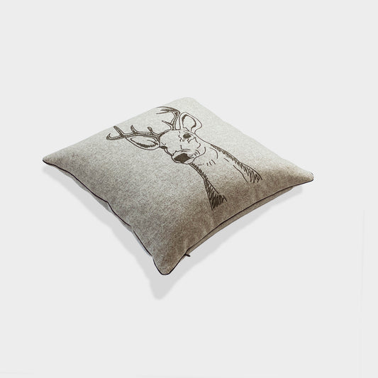 Melange wool cushion with embroidery coll. PORTRAITS Rodolfo