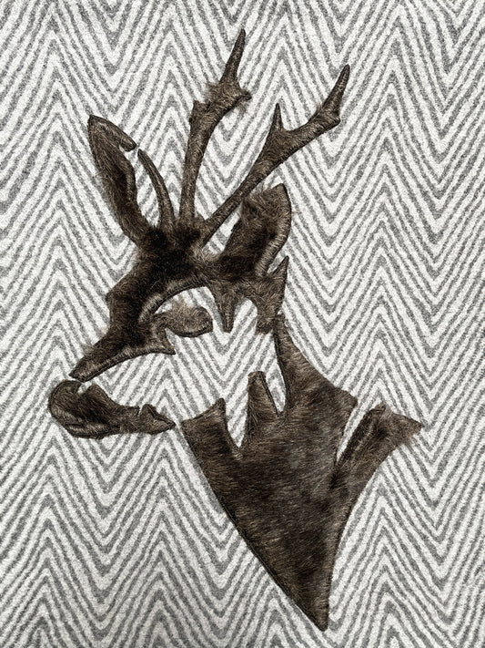 Melange wool cushion with embroidery coll. Squirrel PORTRAITS