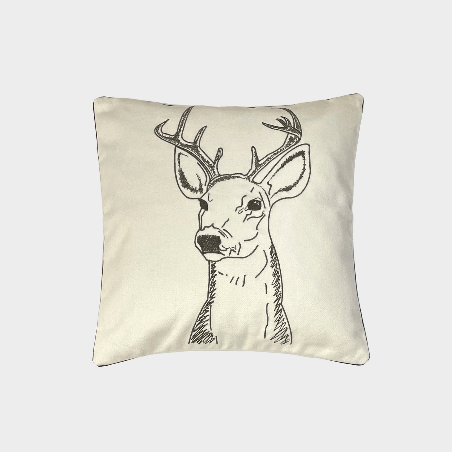 Melange wool cushion with embroidery coll. PORTRAITS Rodolfo
