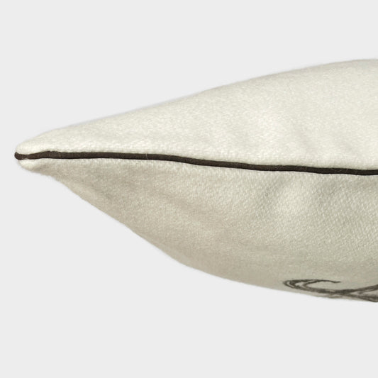 Melange wool cushion with embroidery coll. PORTRAITS Rodolfo