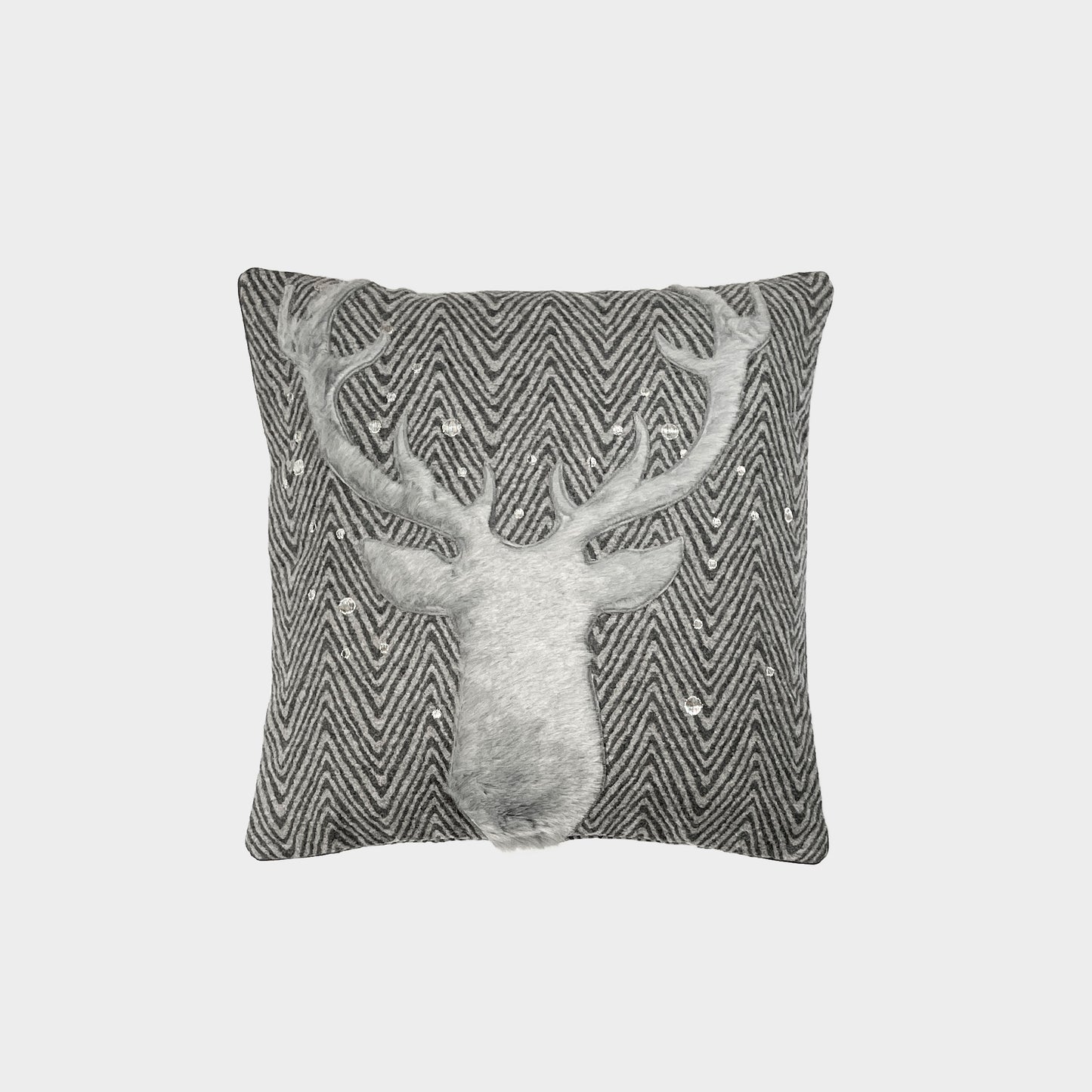 Cuscino lana melange Onda ricamo Trofeo pelliccia