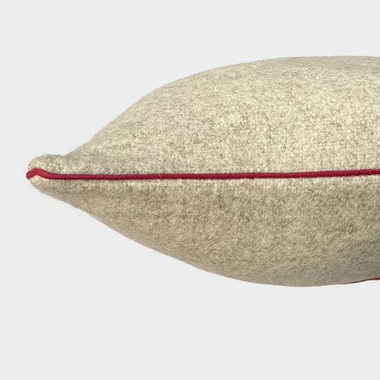 Cuscino lana melange ricamo Sciatrice Vintage mini