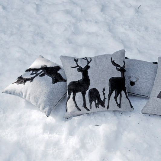 Melange wool cushion