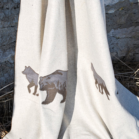Wolf and Bear melange wool curtain