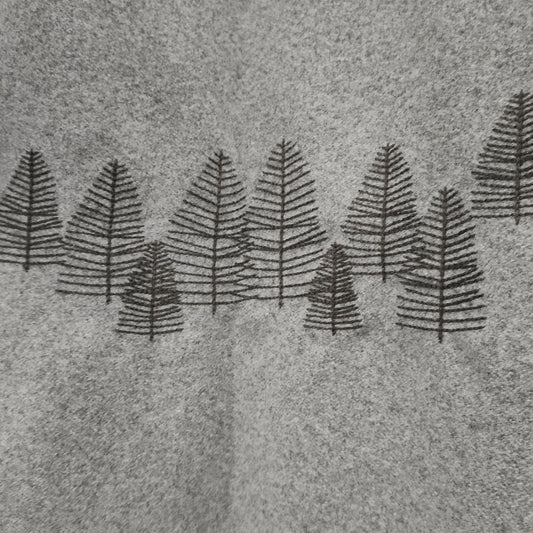 Pine forest melange wool curtain