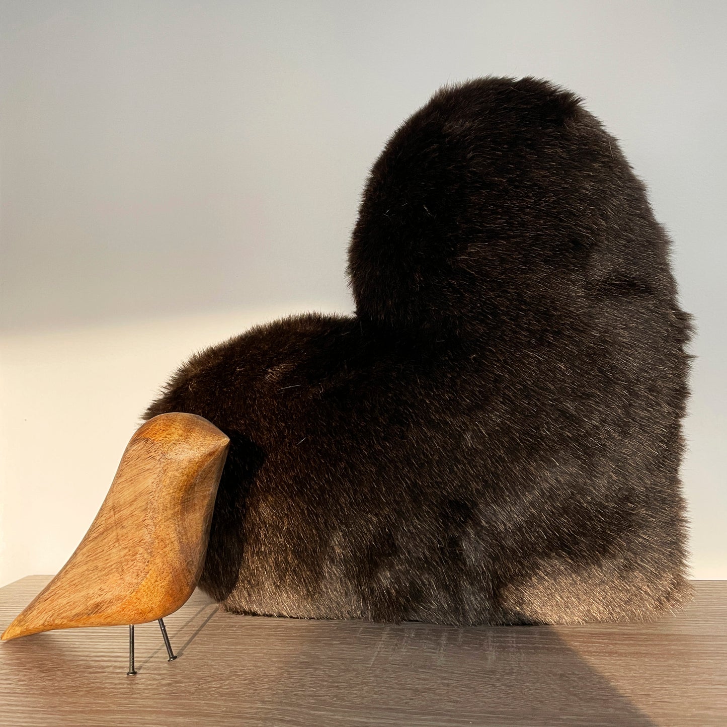 Cuscino cuore eco-pelliccia