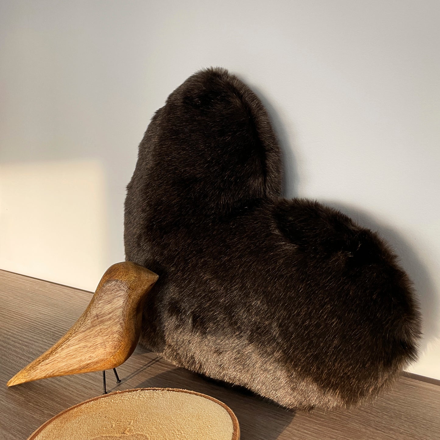 Cuscino cuore eco-pelliccia