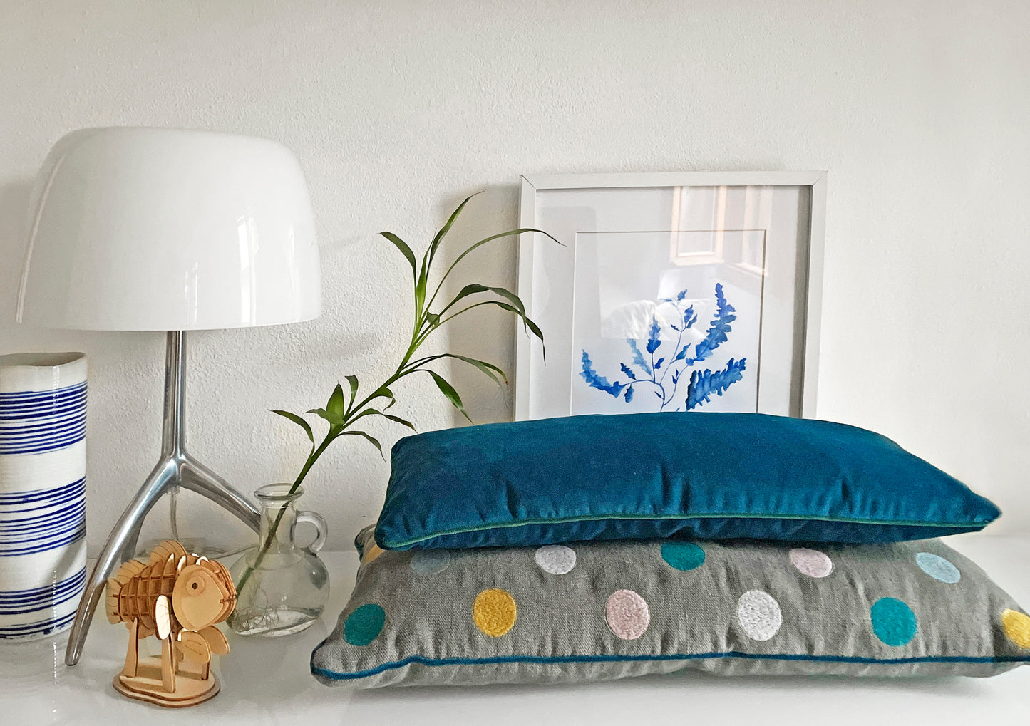 Cuscino Vivere Vintage ricamo bolle