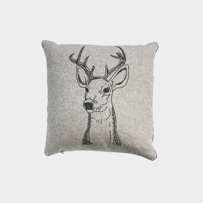 Melange wool cushion with embroidery coll. PORTRAITS Rodolfo