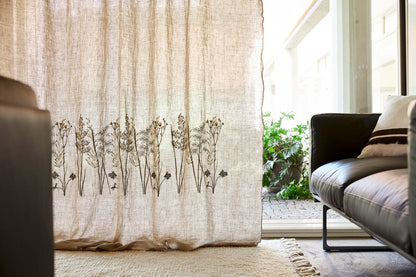 FIELD HERBS embroidery curtain