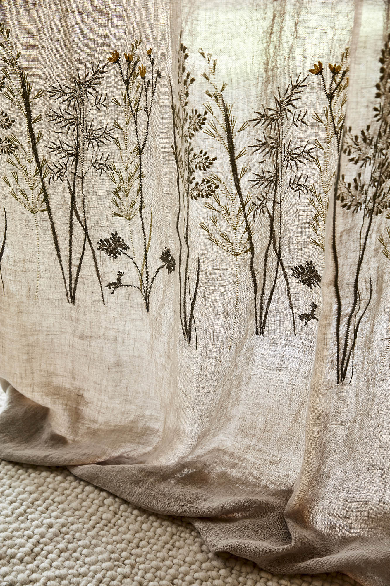 FIELD HERBS embroidery curtain