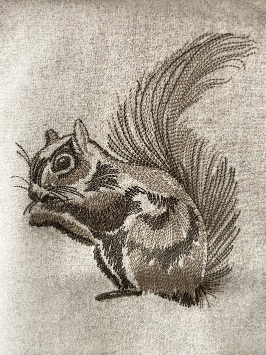 Melange wool curtain PORTRAITS squirrel