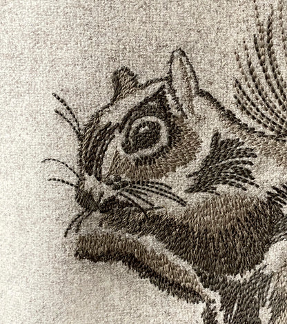 Melange wool curtain PORTRAITS squirrel