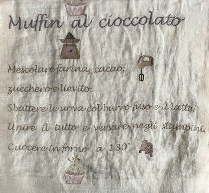 Muffin recipe embroidery curtain