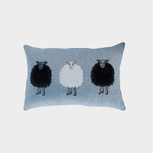 Melange wool sheep cushion