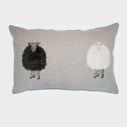 Melange wool sheep cushion