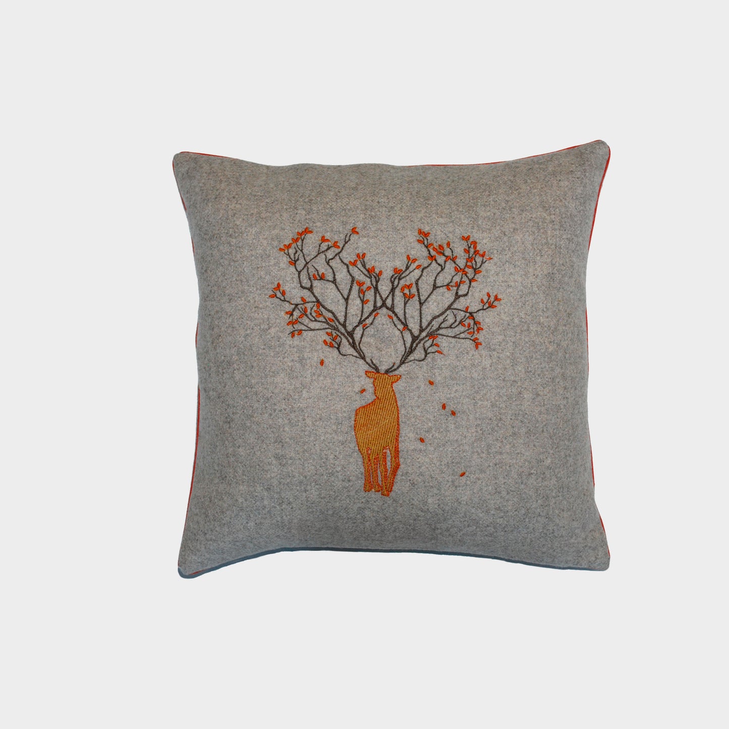 Melange wool deer cushion