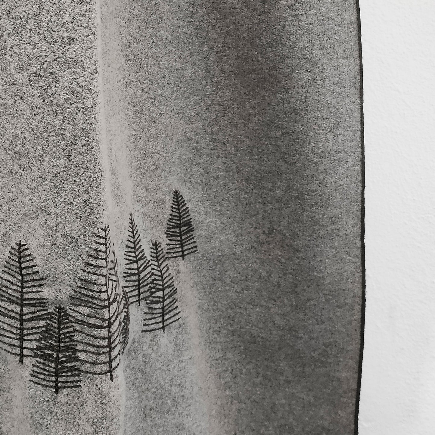 Pine forest melange wool curtain