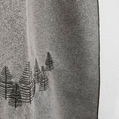 Pine forest melange wool curtain
