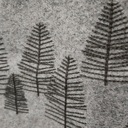 Pine forest melange wool curtain