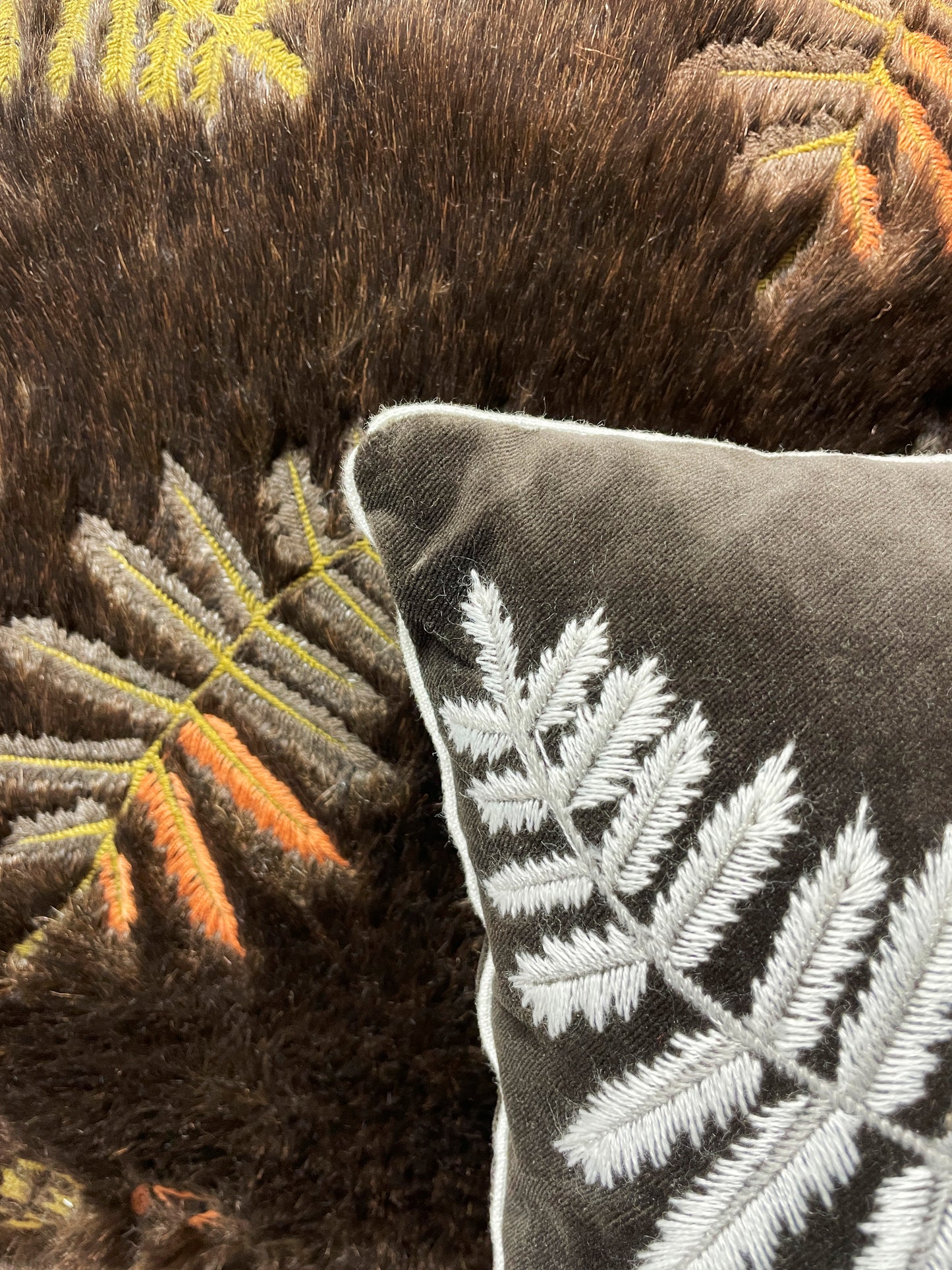 Fern fur cushion