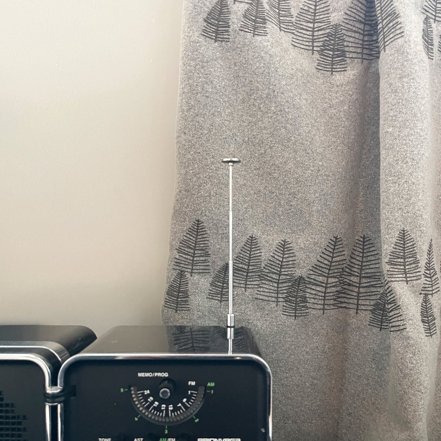 Pine forest melange wool curtain