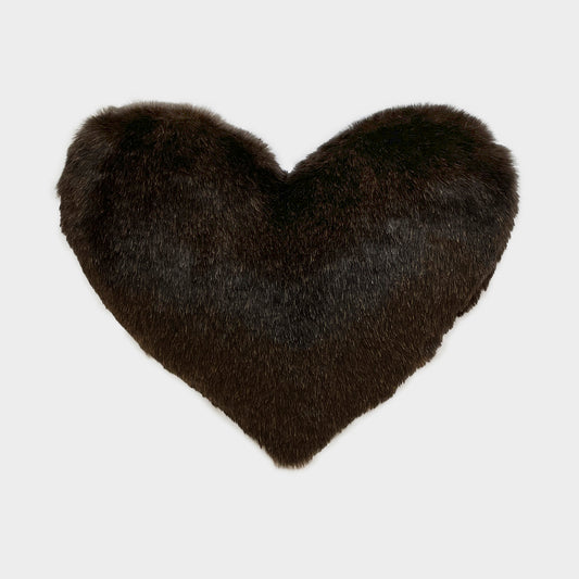 Eco-fur heart cushion